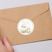 ナチュラルなキノコの感謝を表すステッカー ラベル