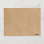 ナチュラルなクラフト ユーカリの葉 ビジネス サンクス ポストカード (裏面)