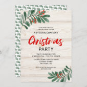 ナチュラルなクリスマスグリーン事業のクリスマスパーティ 招待状 (正面/裏面)