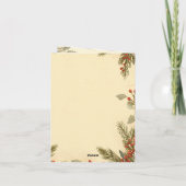 ナチュラルなクリスマス – シンプルな植物のホリデー カード (裏面)
