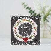 ナチュラルなクリスマス ホワイトパインリース 招待状 (スタンド正面)