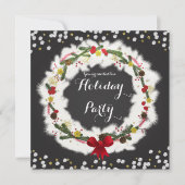 ナチュラルなクリスマス ホワイトパインリース 招待状 (正面)