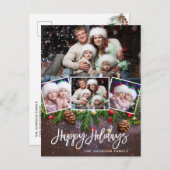 ナチュラルなクリスマス 松ぼっくり 4枚の写真 ポストカード (正面/裏面)