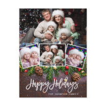 ナチュラルなクリスマス　松ぼっくり　４枚の写真