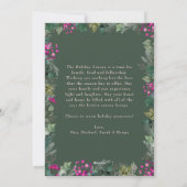 ナチュラルなグリーンの家族写真ホリデーカード シーズンカード (裏面)