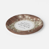 ナチュラルなストリングライトとグリーンのウェディングシャワー ペーパープレート (アングル)