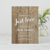 ナチュラルなストリングライト ウェディング エロープメント パーティー 招待状 (スタンド正面)