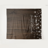 ナチュラルなストリングライト ウェディング フォトブース 背景 タペストリー (正面(横))