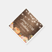 ナチュラルなストリングライト 秋のカボチャ お誕生日おめでとう スタンダードカクテルナプキン (角)