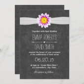 ナチュラルなダイシーの花のブラックボード結婚式招待状 招待状 (正面/裏面)