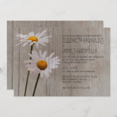 ナチュラルなダイジーのウェディング招待状 招待状 (正面/裏面)