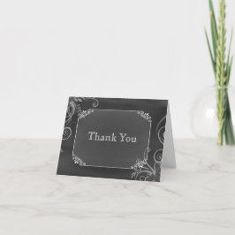 ナチュラルなチョークボードスタイルのウェディングサンキューレター サンキューカード