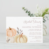 ナチュラルなパンプキン秋の葉 ブライダルシャワー 招待状 (スタンド正面)