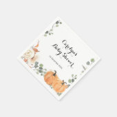 ナチュラルなパンプキン ウェディングシャワー ナプキン スタンダードカクテルナプキン (角)