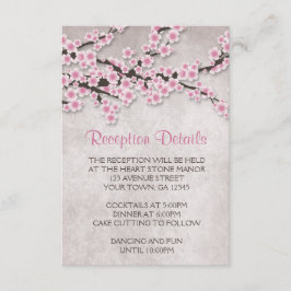ナチュラルなピンクの桜のレセプションカード エンクロージャーカード