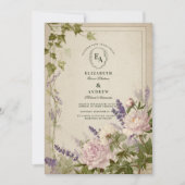 ナチュラルなフェンと白い花の結婚式 招待状 (正面)
