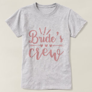 ナチュラルなプリンセスパーティー ピンクカリグラフィーブライダルチーム Tシャツ