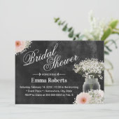 ナチュラルなベイビーズブレス & デイジー フラワーのブライダルシャワー 招待状 (スタンド正面)