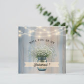 ナチュラルなベイビーズブレス ブライズメイド プロポーズ カード (スタンド正面)