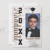 ナチュラルなホワイトバーチの卒業写真発表 招待状 (正面)