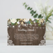 ナチュラルなホワイトフラワー ストリング ライト ウェディング 詳細 エンクロージャーカード (スタンド正面)