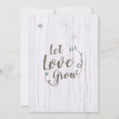 ナチュラルなホワイト＆ブラウンの木製 ウェディングシャワー招待状 招待状 (裏面)