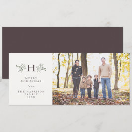ナチュラルなモノグラムのホリデー フォト カード