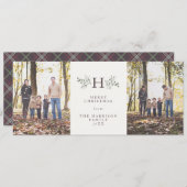 ナチュラルなモノグラムの２ショットホリデーカード シーズンカード (正面/裏面)