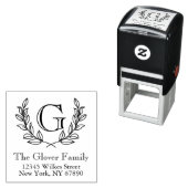 ナチュラルなモノグラムファミリー住所セルフインキングスタンプ セルフインキングスタンプ (インサイチュ)