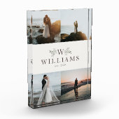 ナチュラルなモノグラム新婚結婚コラージュ フォトブロック (左)