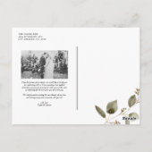 ナチュラルなユーカリの写真 結婚式のお礼 ポストカード (裏面)