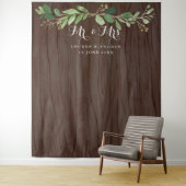 ナチュラルなユーカリの葉 ウェディングフォトバックドロップ タペストリー (インサイチュ)