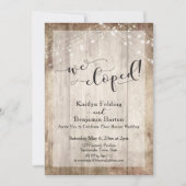 ナチュラルなライトウッドと照明、 私たちふたりだけで式を挙げました, レセプション 招待状 (正面)