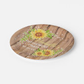 ナチュラルなリタイアメントパーティー 花のひまわりパーティー ペーパープレート (アングル)