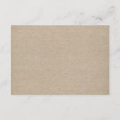 ナチュラルなリネンキャンバス結婚式モノグラムイニシャル返信カード 出欠カード (裏面)