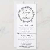 ナチュラルなリースの結婚式招待状 RSVP 付属 招待状 (正面)