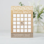 ナチュラルなレース バルコニー ローズ ブライダルシャワー ビンゴ カード (スタンド正面)