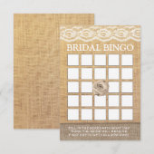 ナチュラルなレース バルコニー ローズ ブライダルシャワー ビンゴ カード (正面/裏面)