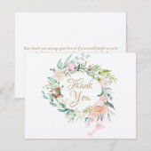 ナチュラルなローズのガーランド ビジネス サンクス カード (正面/裏面)