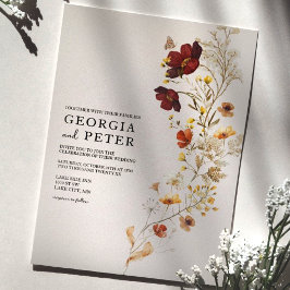 ナチュラルなワイルドフラワー結婚式招待状 招待状