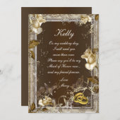 ナチュラルな優雅さ 白いバラのブライズメイドカード 招待状 (正面/裏面)