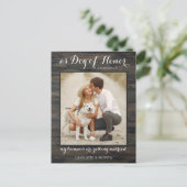 ナチュラルな写真のドッグオブオナー ペット ウェディング 婚約 案内ポストカード (スタンド正面)