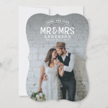 ナチュラルな写真の結婚報告カード