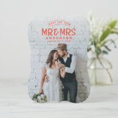 ナチュラルな写真の結婚報告カード シーズンカード (スタンド正面)