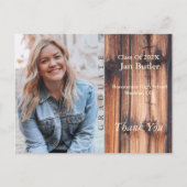 ナチュラルな写真 卒業のお知らせ & サンクス ポストカード (正面)