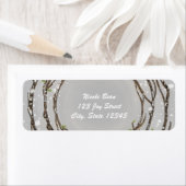 ナチュラルな冬の木の枝 ウェディング アドレス ラベル (インサイチュ)