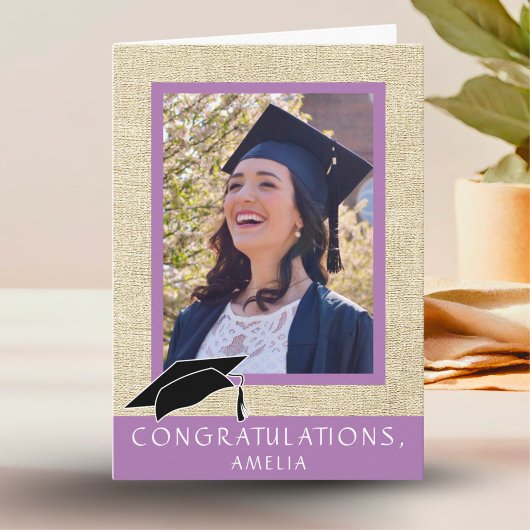 ナチュラルな卒業おめでとう写真カード 卒業 カード