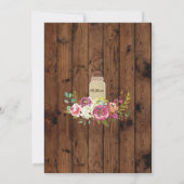 ナチュラルな卒業パーティー瓶 ウッド フラワー 誘う 招待状 (裏面)