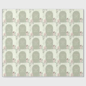 ナチュラルな可愛い花の妖精の1歳の誕生日 ラッピングペーパー (フラット)