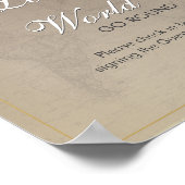 ナチュラルな地図のデザインのウェディングシャワーの受付サイン ポスター (角)